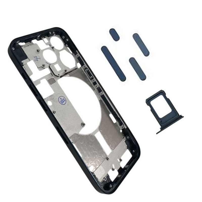 Middle Frame iPhone 15 Pro with SIM Tray and Side Buttons for Apple | Blue Middle Frame iPhone 15 Pro with SIM Tray and Side Buttons for Apple | Blue