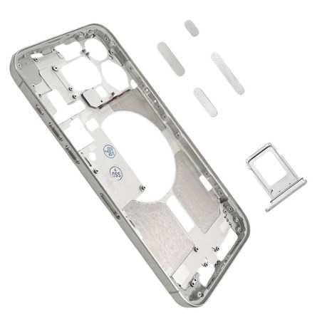 Middle Frame iPhone 15 Pro Max with SIM Tray and Side Buttons for Apple | White