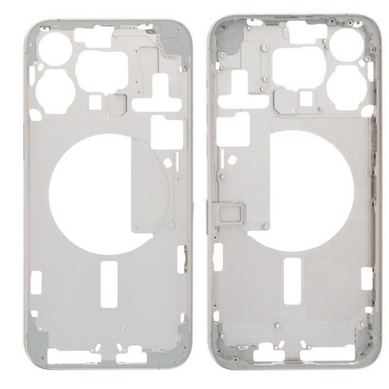 Middle Frame iPhone 15 Pro Max with SIM Tray and Side Buttons for Apple | White Middle Frame iPhone 15 Pro Max with SIM Tray and Side Buttons for Apple | White