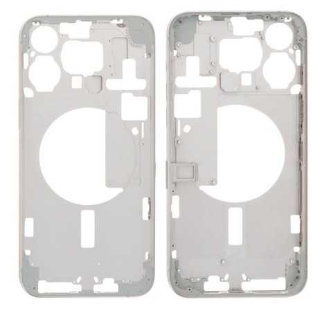 Middle Frame iPhone 15 Pro Max Telaio con Carrello Sim e Tasti Laterali per Apple | Bianco