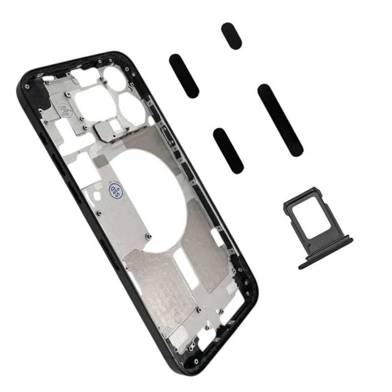 Middle Frame iPhone 15 Pro Max with SIM Tray and Side Buttons for Apple | Black Middle Frame iPhone 15 Pro Max with SIM Tray and Side Buttons for Apple | Black