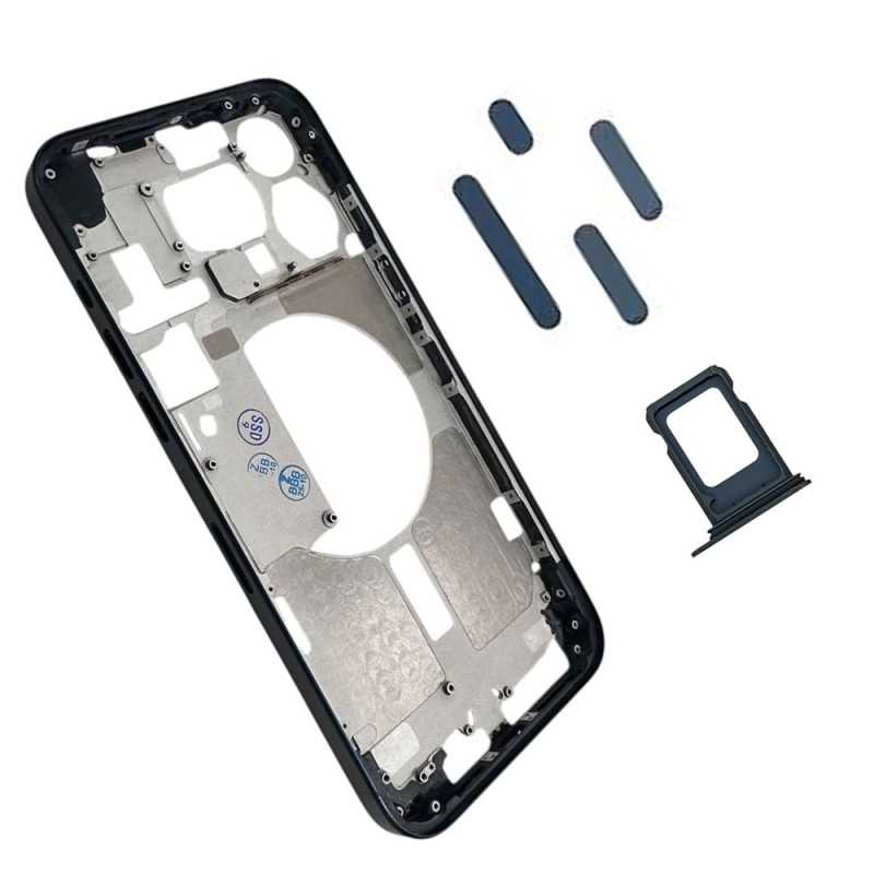 Middle Frame iPhone 15 Pro Max Telaio con Carrello Sim e Tasti Laterali per Apple | Blue Middle Frame iPhone 15 Pro Max Telaio con Carrello Sim e Tasti Laterali per Apple | Blue