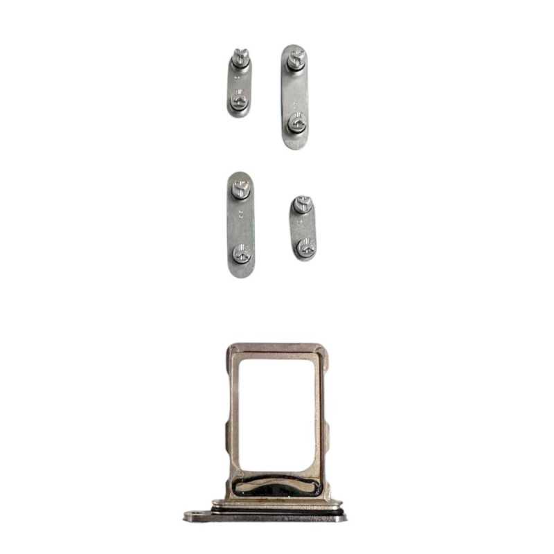 Middle Frame iPhone 15 Pro Max with SIM Tray and Side Buttons for Apple | Natural Middle Frame iPhone 15 Pro Max with SIM Tray and Side Buttons for Apple | Natural