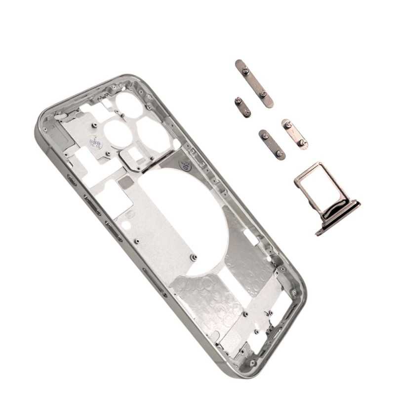 Middle Frame iPhone 15 Pro Telaio con Carrello Sim e Tasti Laterali per Apple | Natural Middle Frame iPhone 15 Pro Telaio con Carrello Sim e Tasti Laterali per Apple | Natural