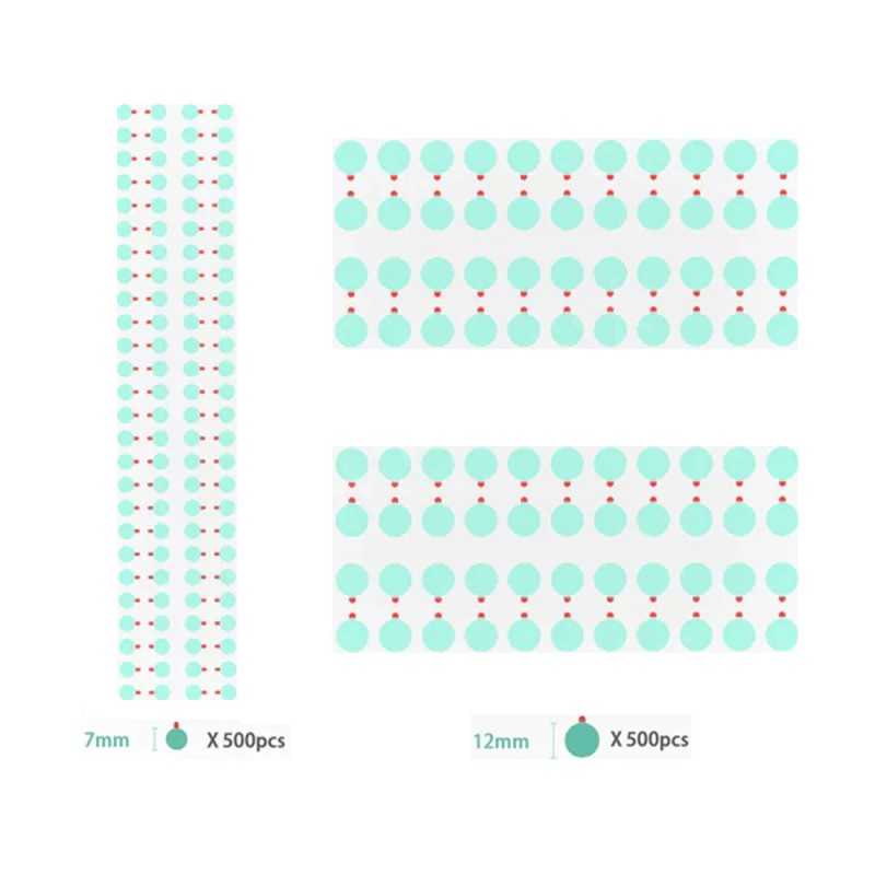 2UUL DA30 Adesivo Per Protezione Fotocamera SET 500 pezzi Ø 7mm + SET 500 pezzi Ø 12mm