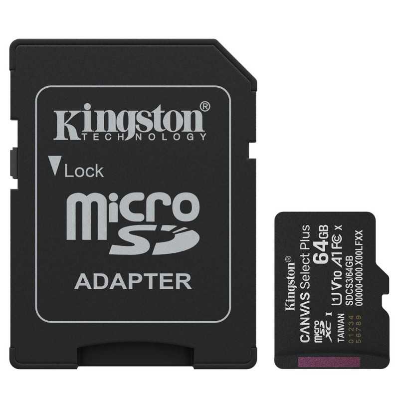 Kingston Canvas Select Plus MicroSd HC SDCS3 MicroSdXC 64GB CL 10 100MB/s