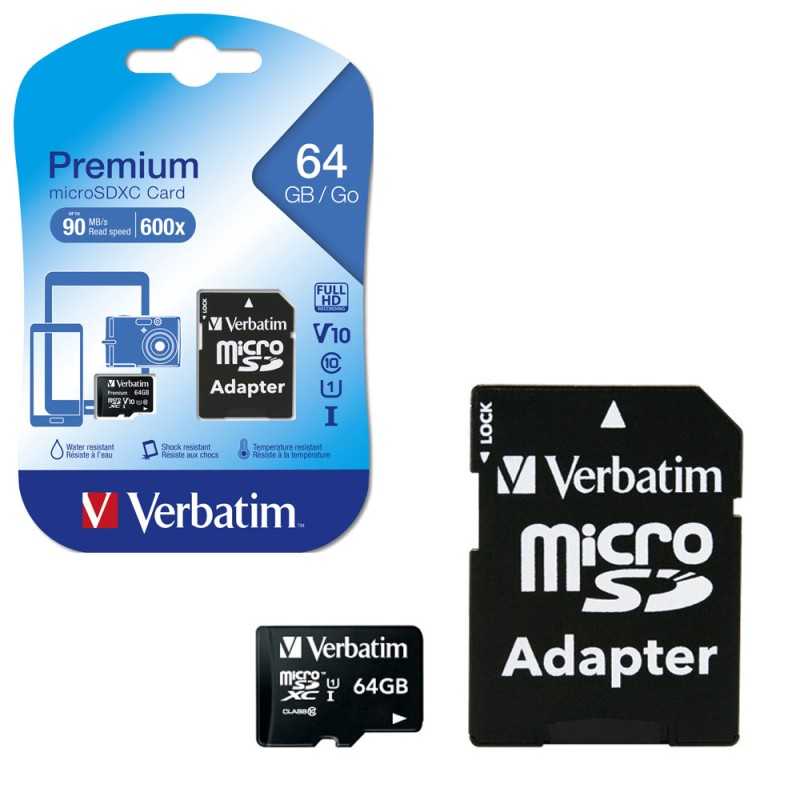 Verbatim Premium 64 GB MicroSDXC Classe 10