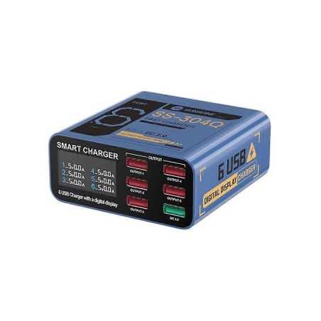 SUNSHINE SS 304Q Caricabatterie Smart Charger 6 Porte USB Ampio Voltaggio G