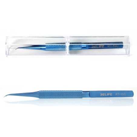RELIFE RT 15C Ultra Precision Titanium Alloy Tip Tweezers con Punta Curva