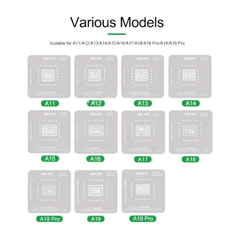 RELIFE RL-601MA Set di Riparazione per CPU Fixture Serie iPhone (A11-A19 Pro ) RELIFE RL-601MA Set di Riparazione per CPU Fixture Serie iPhone (A11-A19 Pro )