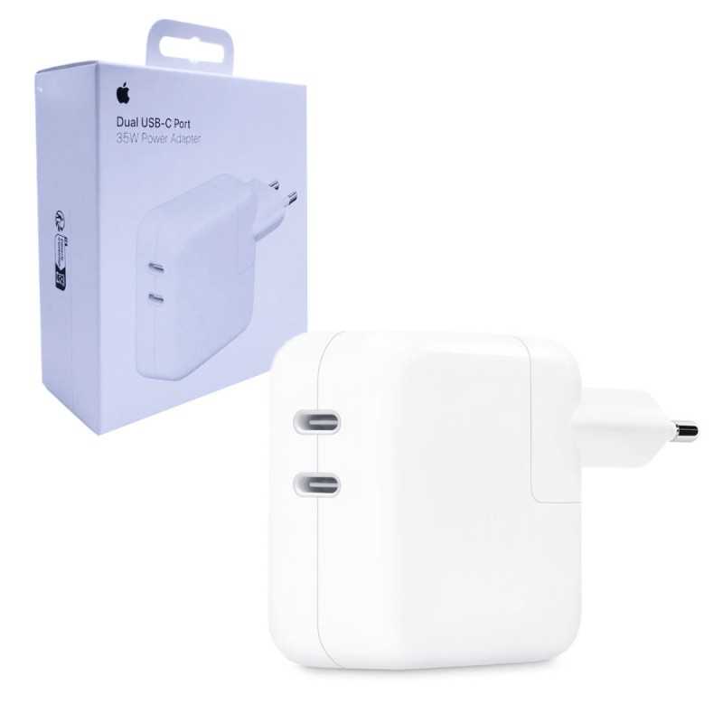 Alimentatore Apple USB-C 35W a Doppia Porta MW2K3ZM/A – Ricarica Rapida per iPhone, iPad e MacBook Air