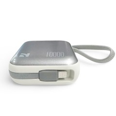 NCC Power Bank AS-181 10000mAh 22.5W Fast Charging Power Bank with Built-in Cables Light Gray 