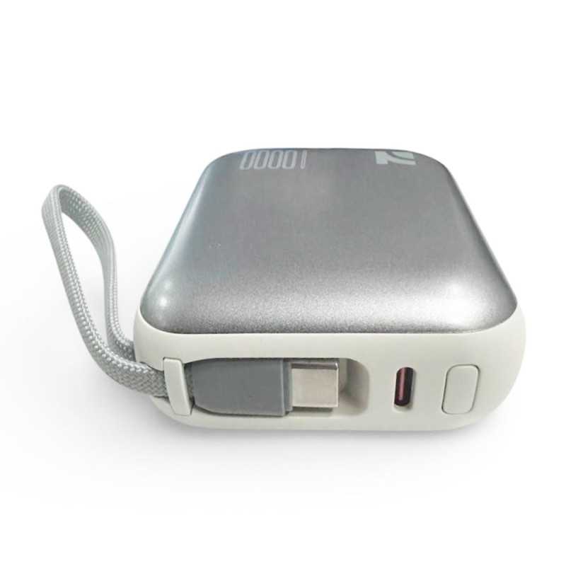 NCC Power Bank Ricarica Rapida AS-181 da 10000 mAh e 22,5 W con Cavi Integrati Light Gray NCC Power Bank Ricarica Rapida AS-181 da 10000 mAh e 22,5 W con Cavi Integrati Light Gray