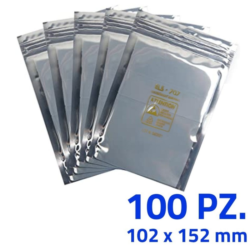  ESD Antistatic Ziplock Bags 102 x 152 mm | 100-Pack