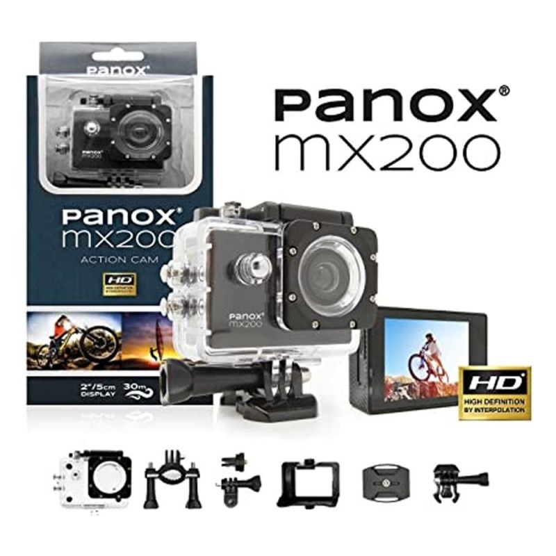Easypix Panox MX200 Action Camera Fotocamera con Display | Nero
