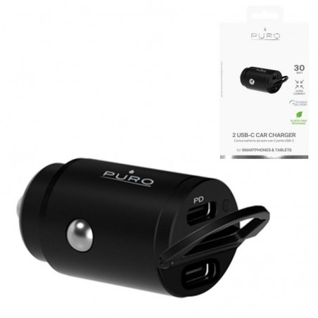 Buy Puro Car Battery Charger 30W 2 USB-C Ports Fast Charger Power Delivery |&nbsp;Black online
