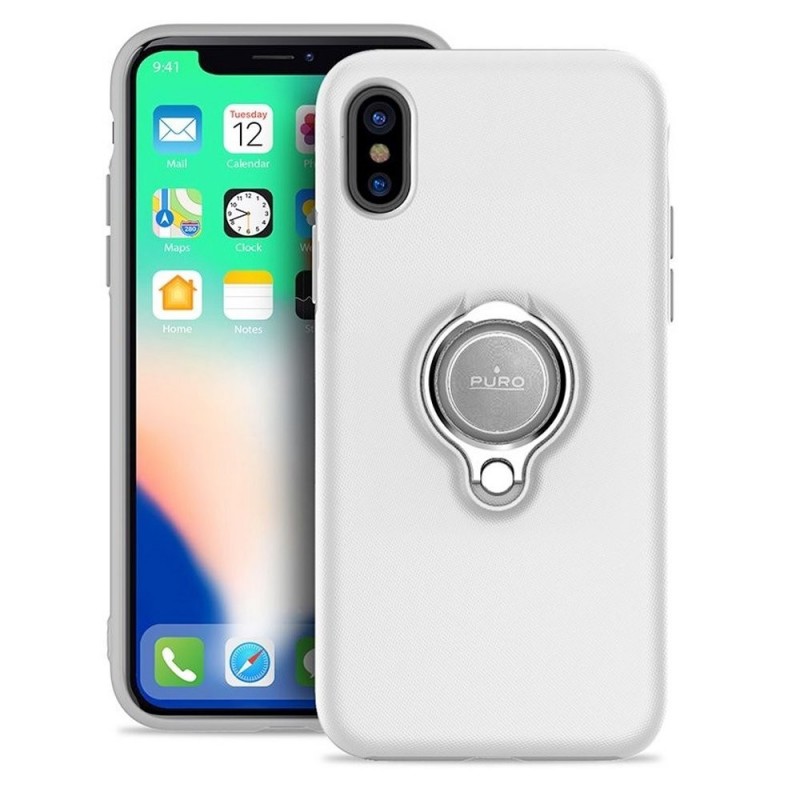 Puro Magnet Ring Cover per iPhone X,XS Bianco Puro Magnet Ring Cover per iPhone X,XS Bianco