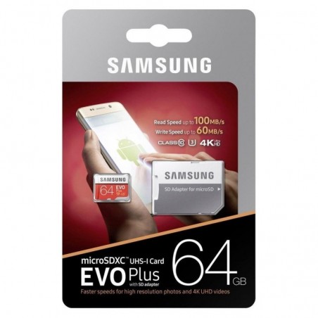 Acquista Samsung MicroSDXC da 64GB MB-MC64GA/EU EVOPLUS Classe 10 + SD Adapter in vendita