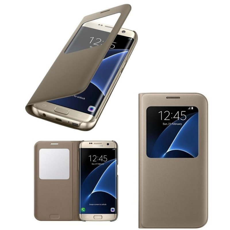 Samsung S View Cover Per Galaxy S7 EDGE Gold Samsung S View Cover Per Galaxy S7 EDGE Gold