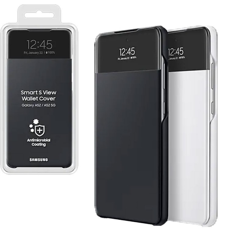 Discover Samsung S View Wallet Cover EF-EA325P for Galaxy A32 A325F |&nbsp;Black and white details