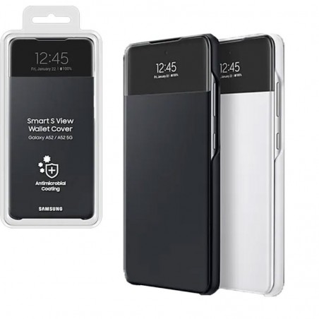 Discover Samsung S View Wallet Cover EF-EA325P for Galaxy A32 A325F | Black and white details