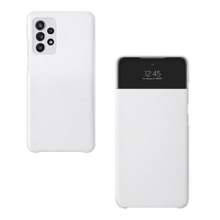 Samsung S View Wallet Cover EF-EA326P Per Galaxy A32 5G A326B | Bianco e Nero