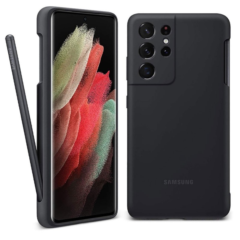 Samsung Silicone Cover + S Pen Stylus EF-PG99PTBEG For Galaxy S21 Ultra G998 | Black Samsung Silicone Cover + S Pen Stylus EF-PG99PTBEG For Galaxy S21 Ultra G998 | Black