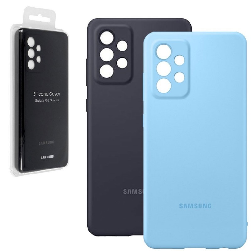 Samsung SilIcone Cover EF-PA525TBEG Per Galaxy A52 A525F | Nero e Blu