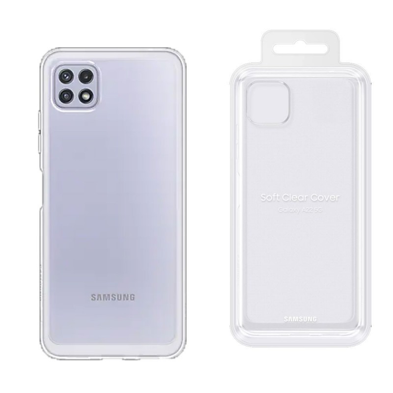 Samsung Soft Clear Cover EF-QA226T Per Galaxy A22 5G SM-A226 | Nera e Trasparente Samsung Soft Clear Cover EF-QA226T Per Galaxy A22 5G SM-A226 | Nera e Trasparente