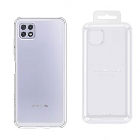Samsung Soft Clear Cover EF-QA226T For Galaxy A22 5G SM-A226 | Black and Transparent