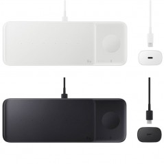 Compra Samsung Wireless Charger Trio EP-P6300T + Caricabatteria (PD 25W TA, EP-TA800) e Cavo Type-C a Type-C | Bianco e Nero onl