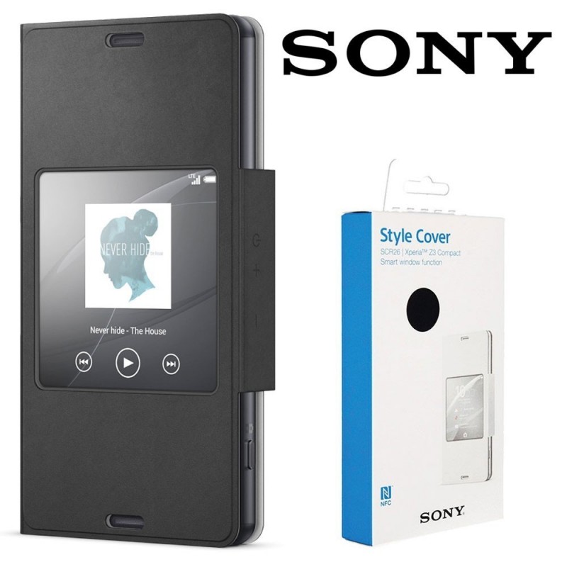 Sony Style Custodia con supporto e finestra SCR26 Xperia Z3 Compact Nero
