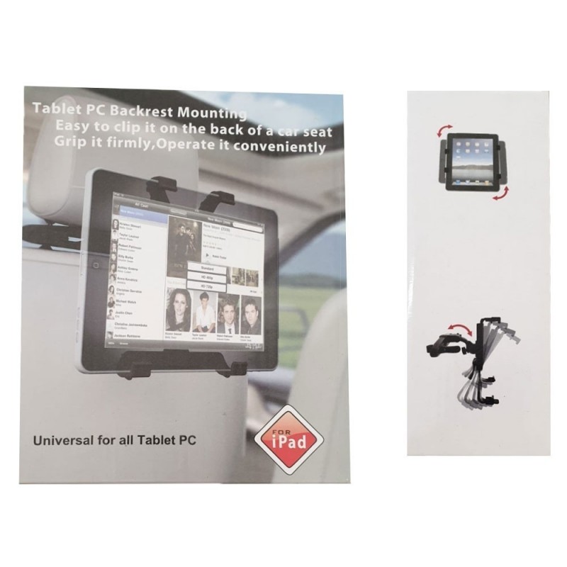 Supporto Poggiatesta Per Auto Universale per tutti Tablet e Apple iPad fino 10"