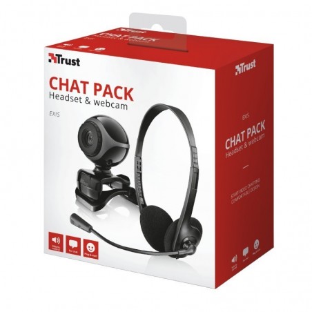 Discover Trust Exis Chatpack Webcam and Headphones - Black details