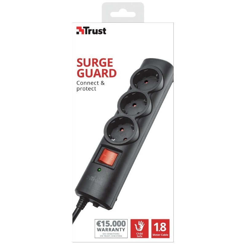 Trust Surge Guard 3-Port Surge Protector