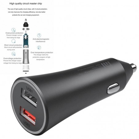 Buy Xiaomi Mi 37W Dual Port Car Charger 37W Car Charger |&nbsp;Black online