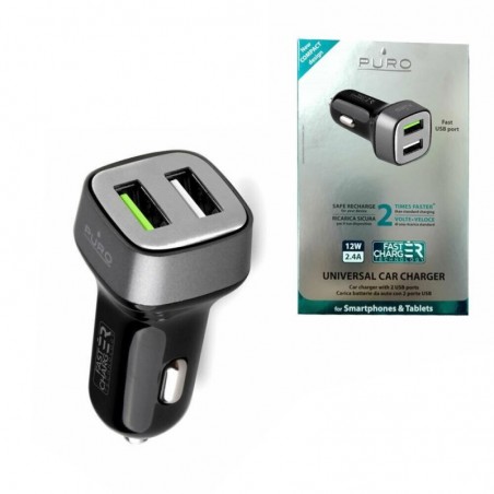  Puro Mini Car Charger Fast Charger 2 USB 2.4A