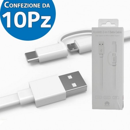 Foto di Huawei Cavo Combo AP55S Usb Type-A to MicroUsb e Type-C | Confezione da 10pz - Huawei