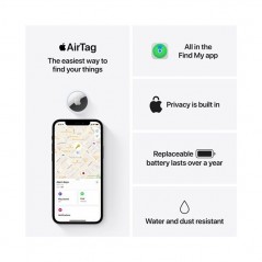 Scopri Apple AirTag Rilevatore GPS per dispositivi Apple Phone Finding 1 pz | Bianco in dettaglio