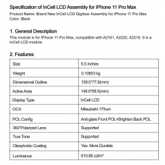 Foto di Display LCD GREEN ON Premium INCELL Per iPhone 11 PRO MAX - Green On