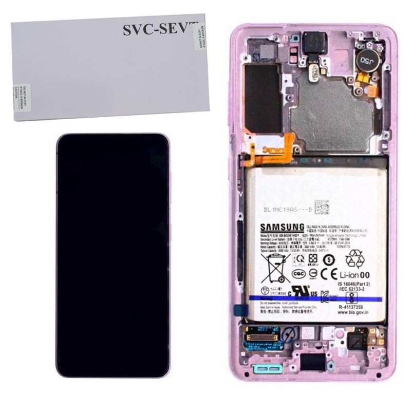 Samsung Service Pack LCD Display with Battery Included for Galaxy S21 5G G991 | Purple