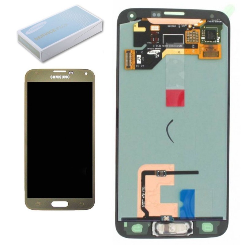 Samsung Service Pack LCD For Galaxy G900 S5 GOLD