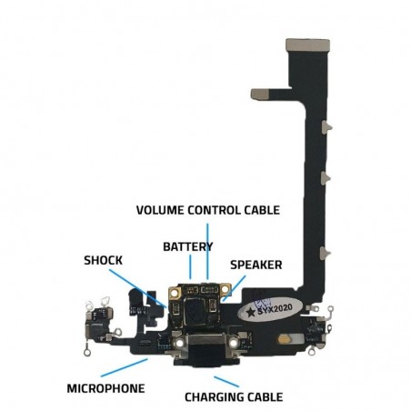 Foto di Apple Connettore di Ricarica Flex Dock Con Microfono + Scheda/Board Per iPhone 11 PRO - PRC