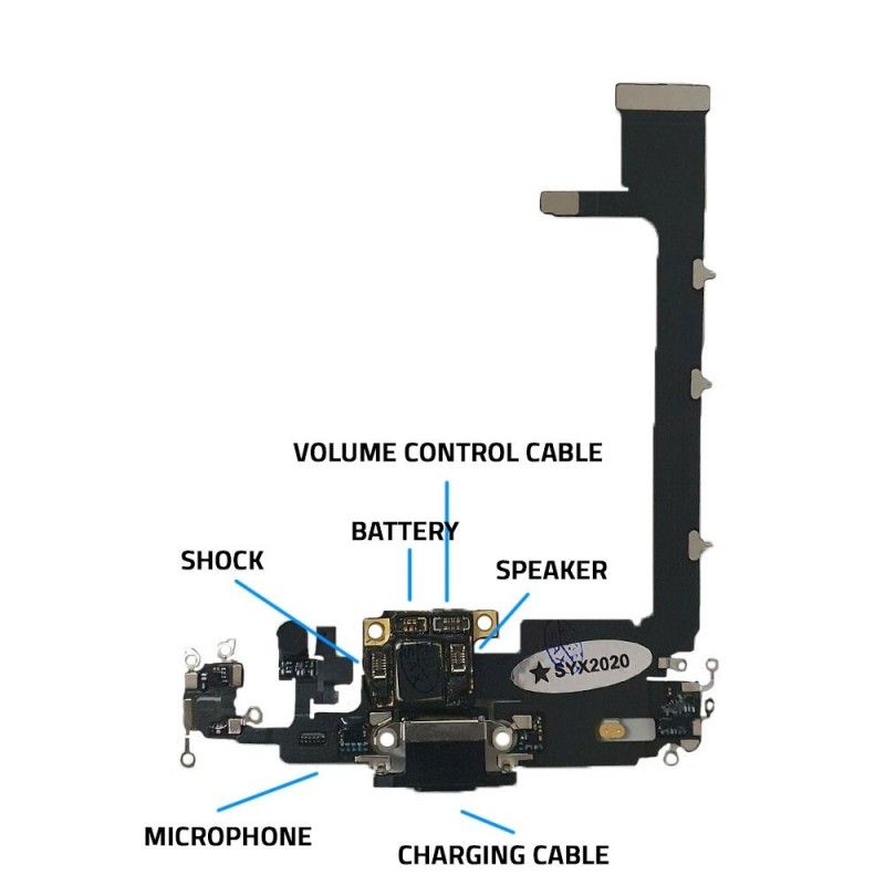 Apple Connettore di Ricarica Flex Dock Con Microfono + Scheda/Board Per iPhone 11 PRO MAX