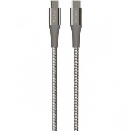 Acquista Puro Cavo in Tessuto con Kevlar FABRIC K2 da USB-C a USB-C 2.0 - 3A - 480MBps - 1.2mt | Space Grey in vendita
