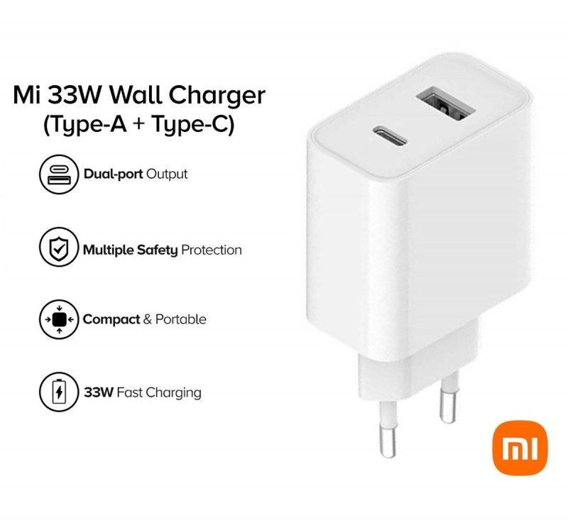 Xiaomi Mi 33W Fast Charger USB-C USB-A | White