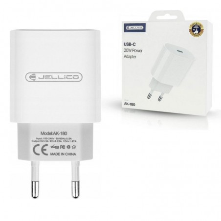 Scopri Jellico Caricabatterie USB-C AK-180 Alimentatore da 20W in dettaglio