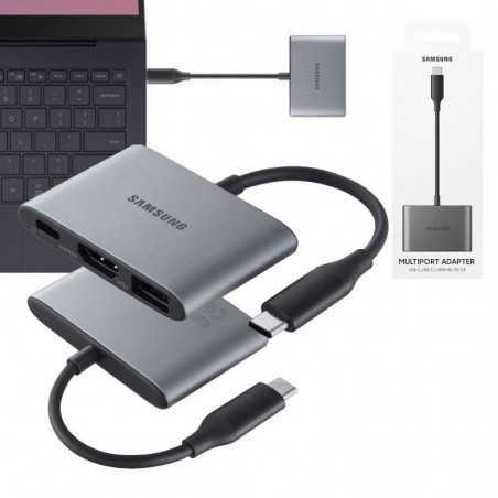 Photo of Samsung Multiport Adapter EE-P3200BJEG USB 3.1 Port and HDMI + USB-C |&nbsp;Black Gray - Samsung