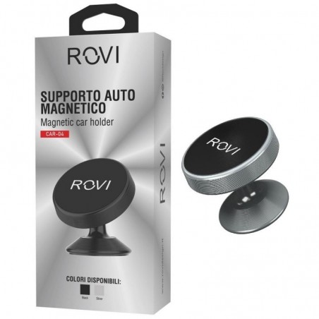 ROVI Supporto da Auto con Ventosa CAR04 Suction | Nero - Silver