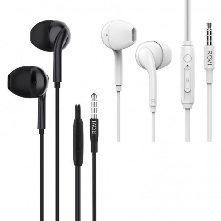 Discover Rovi Thunder Headset Jack 3.5 TC-12 with Microphone and Volume Control TC-12 |&nbsp;Black White details